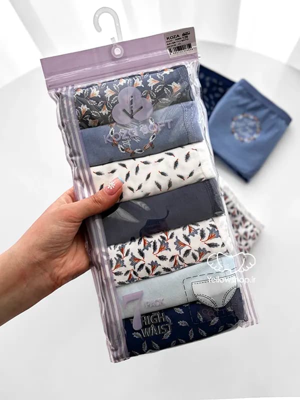 شورت اسلیپ نخی زنانه کوزا KOZA سایز بزرگ پک هفت تایی کد 21252