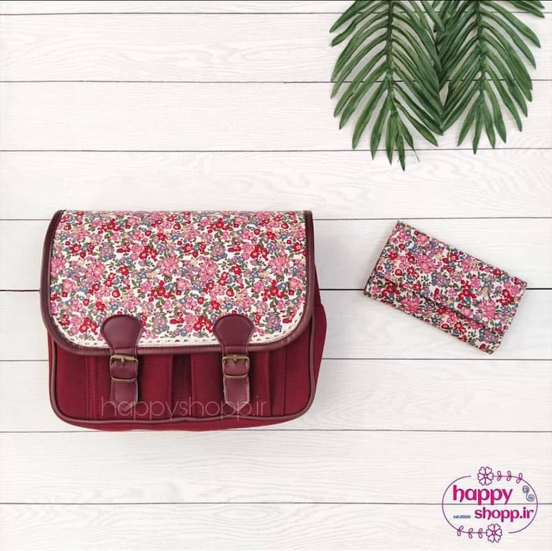 کیف دوشی دوسگک مدل گل ریز صورتی