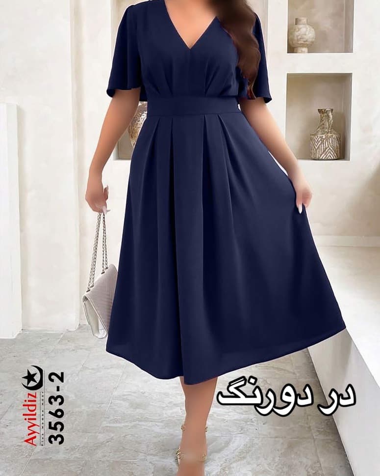 پیراهن مجلسی زنانه سایز بزرگ کد 3563