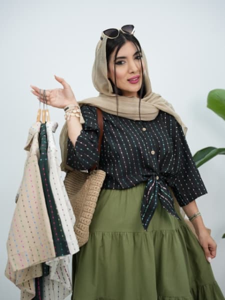 شومیز کراپ کوک دوزی اینجیلا کد6246