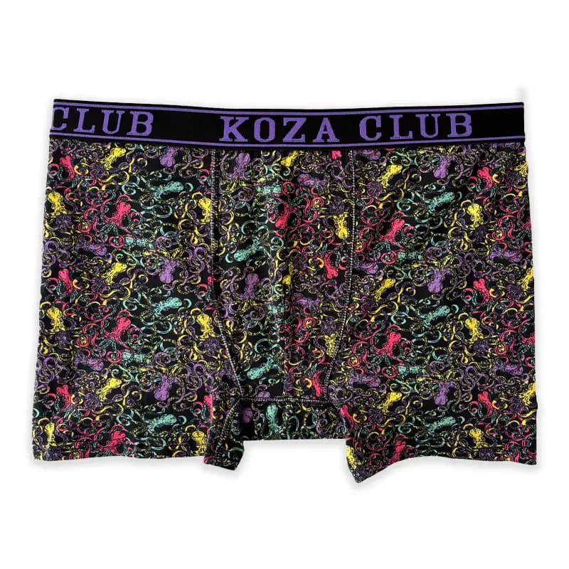 شورت نخی پادار مردانه برند koza طرحدار هشت پا 11095