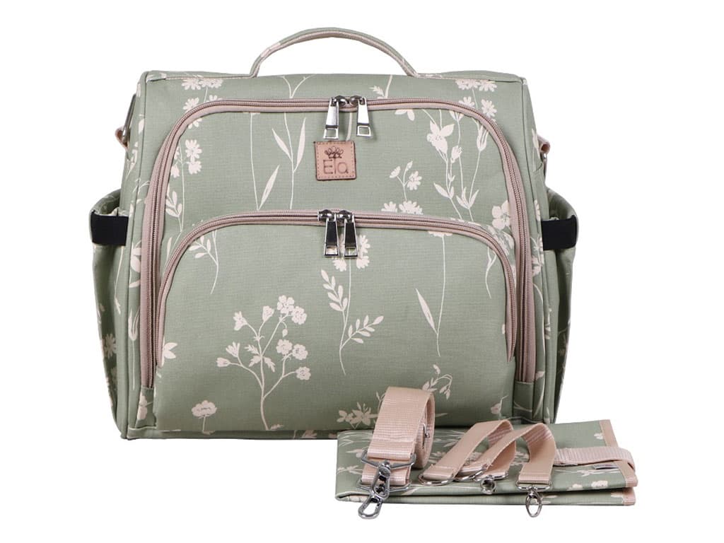 کوله پشتی و ساک لوازم ۳ کاره یونا گلدار سبز الا ELA