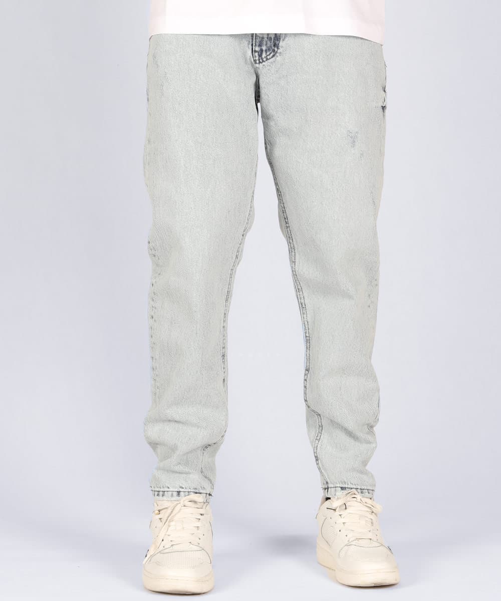 شلوار جین مام فیت مردانه آبی یخی 0310