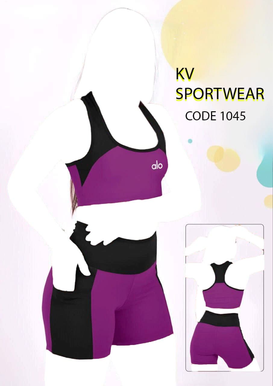ست نیم تنه شورتک ورزشی زنانه alo کد 003