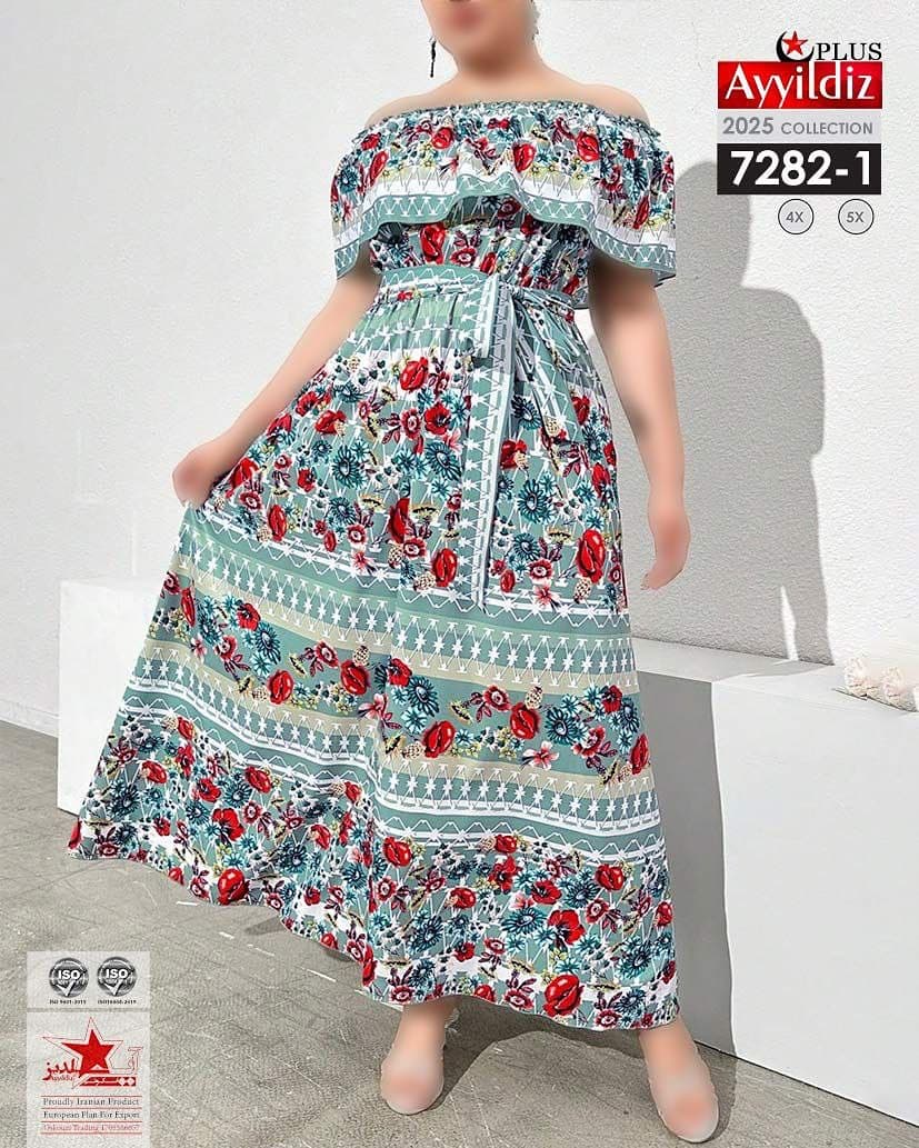 پیراهن ساحلی زنانه سایز بزرگ کد 7282