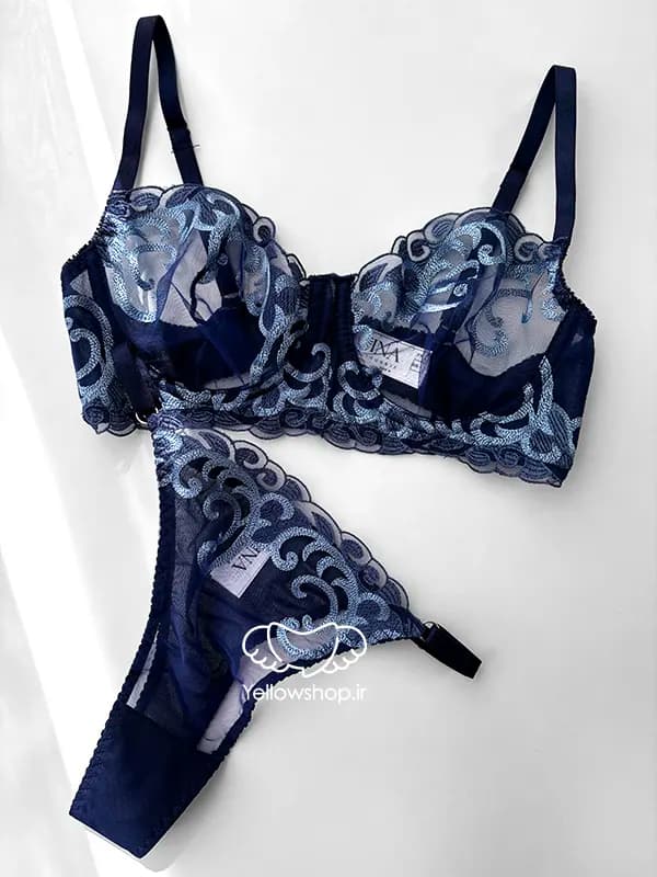 ست شورت و سوتین توری گیپوری فنردار Jina ژینا کد 25104