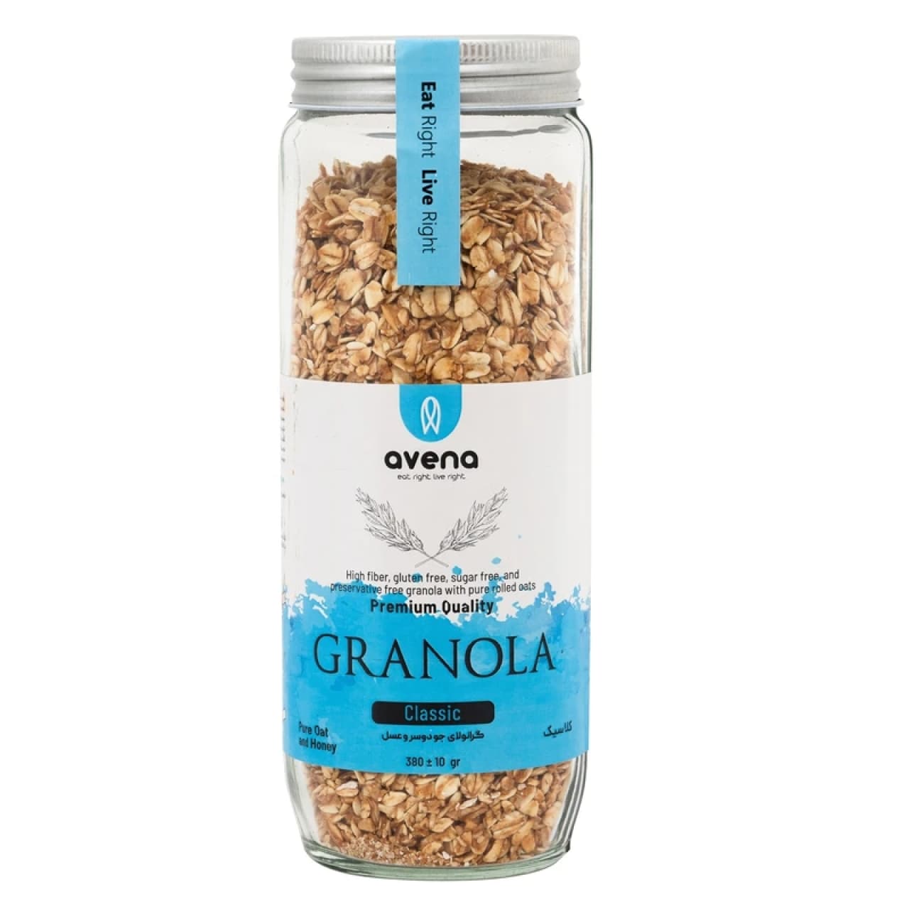 گرانولای کلاسیک اونا شیشه‌ای حجم 380 گرم