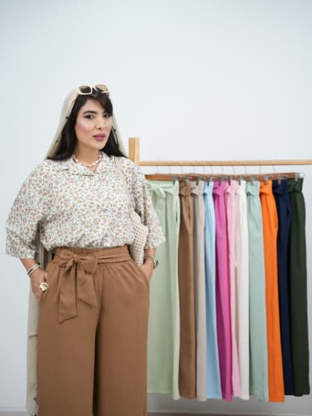 شلوار بگ کمربندی آرام کد6241