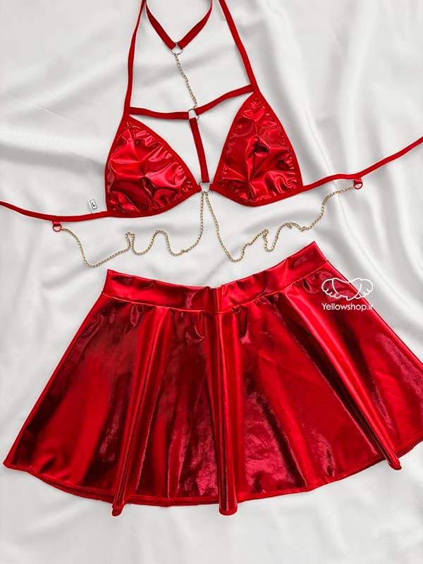 کاستوم سوتین دامن چرم شاین فانتزی کد 27081