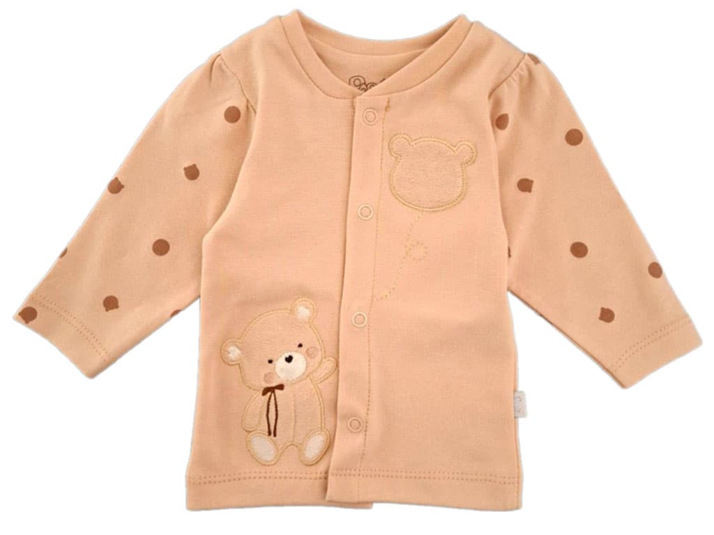 بلوز مانتویی دخترانه نوزادی طرح گلدوزی شده میشا پاپو papo