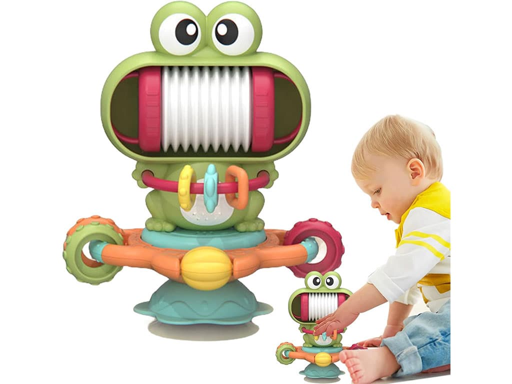 جغجغه موزیکال با پایه چسبان طرح قورباغه اسباب بازی