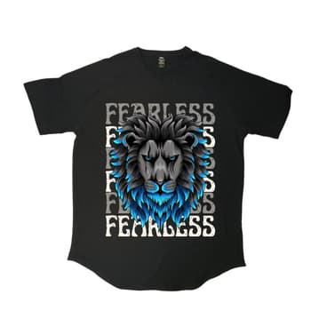 تیشرت لانگ طرح شیر Fearless