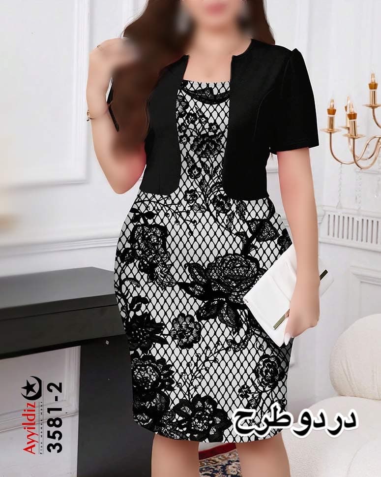 پیراهن مجلسی زنانه سایز بزرگ کد 3581