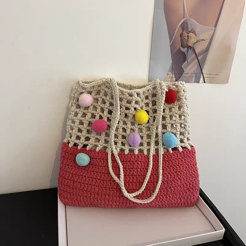 کیف بافتنی دوشی دخترانه و زنانه کد 3175