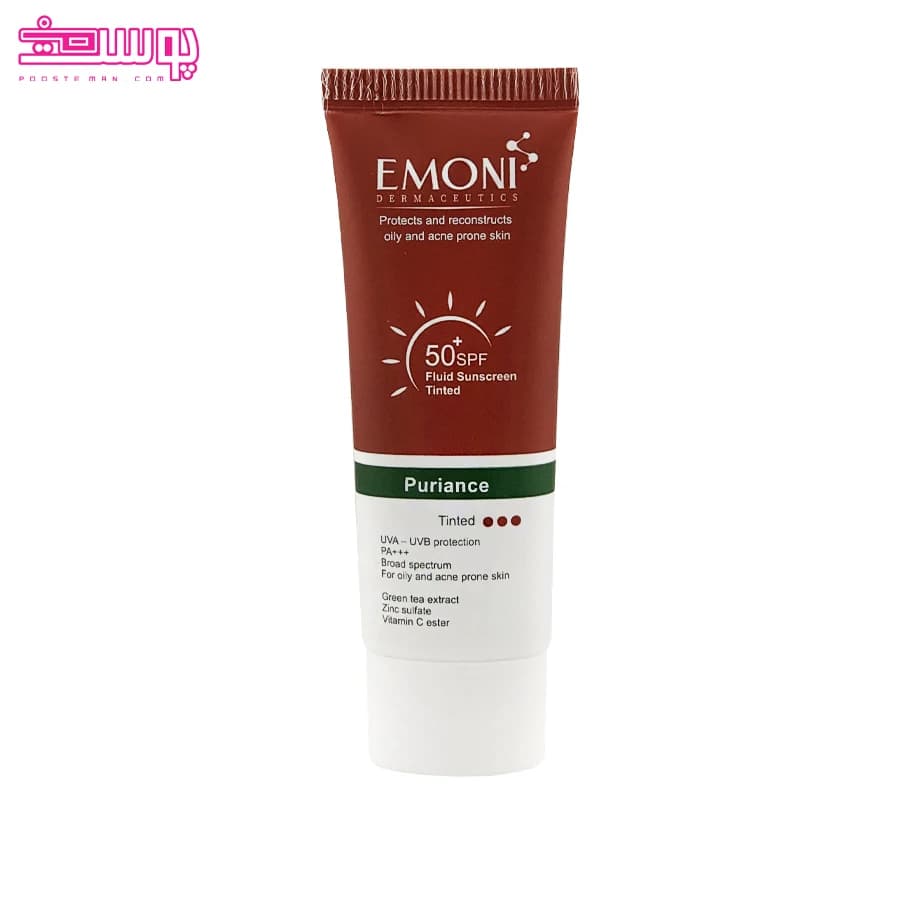 کرم ضد آفتاب فلوئید رنگی پیورینس SPF50 امونی حجم 50ml