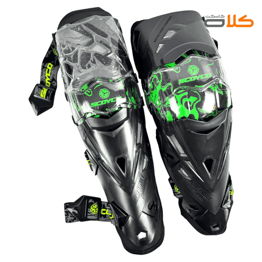 زانوبند لولایی موتورسواری اسکایکو مشکی سبز scoyco