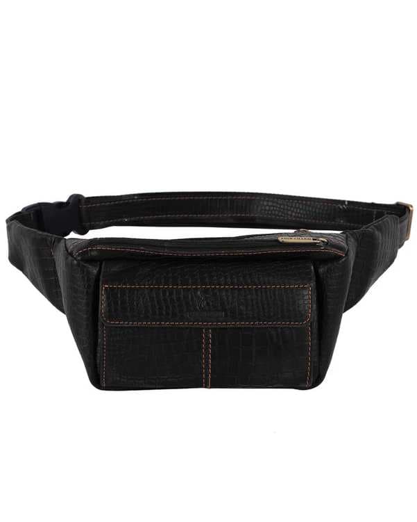 کیف چرم کمری مشکی چرم بارز Charm Barez مدل DG66.KO