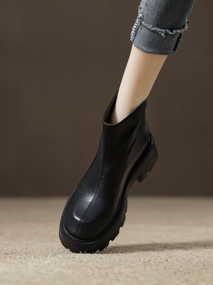 کفش نیم بوت پشت زیپ زنانه کد 2234