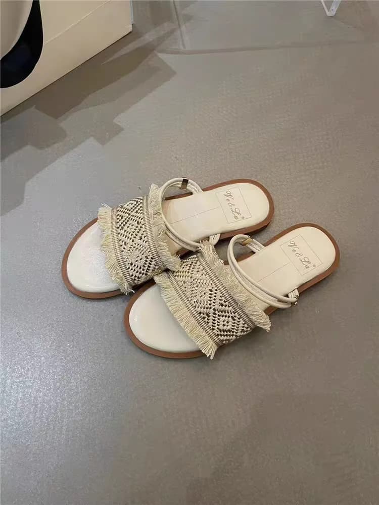 صندل مکرومه زنانه و دخترانه کد 2841