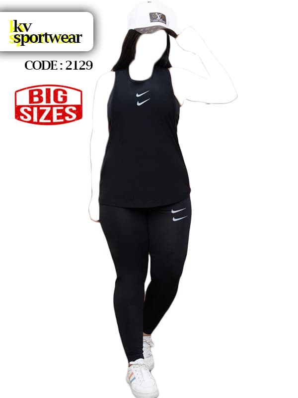 ست نیم تنه لگ و کاور سایز بزرگ ورزشی زنانه NIKE کد 002