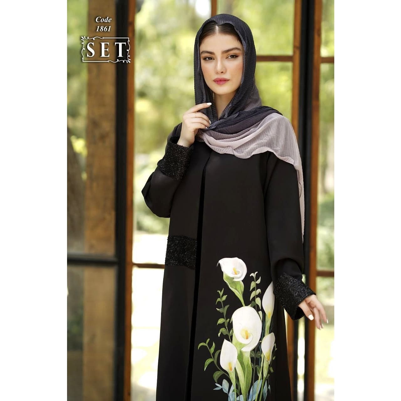 مانتو مزون دوز مجلسی مدل آماندا رنگ مشکی کد 1861 برند SET