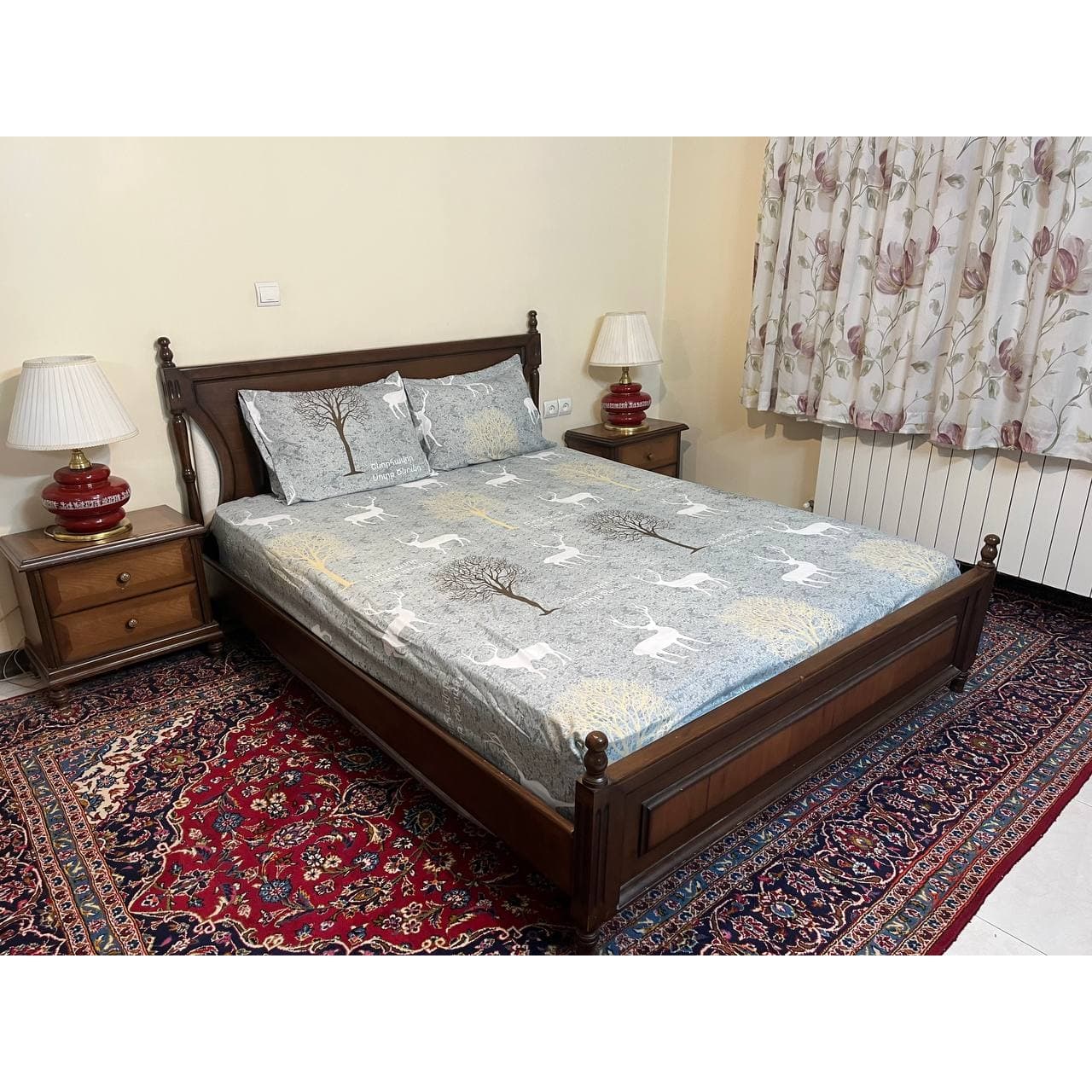 روتختی کشدار ترک طرح دنیا ۲ نفره ۳ تکه عرض ۱۸۰