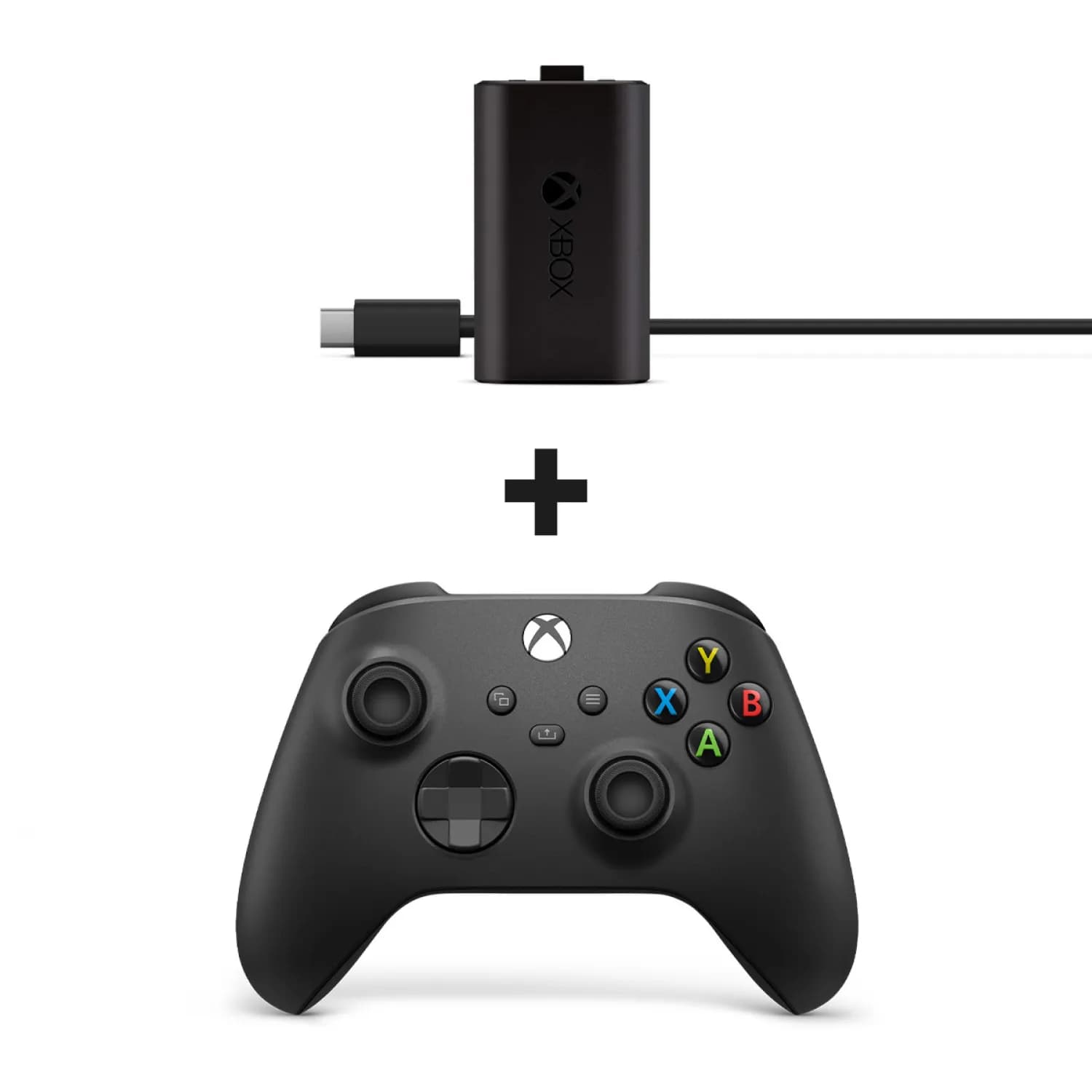 باندل دسته بازی Xbox Wireless - Carbon Black + باتری قابل شارژ و کابل USB Type-C