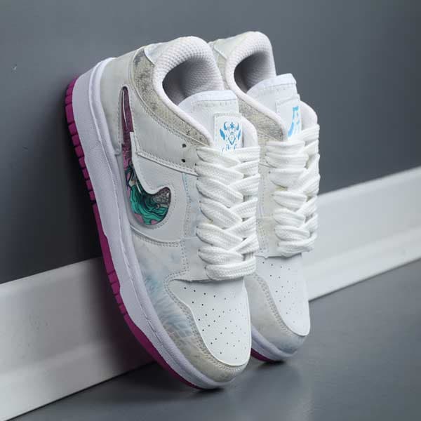 کتونی اسپرت نایک ایر جردن دراگون سفید کرم صورتی PAFIKS