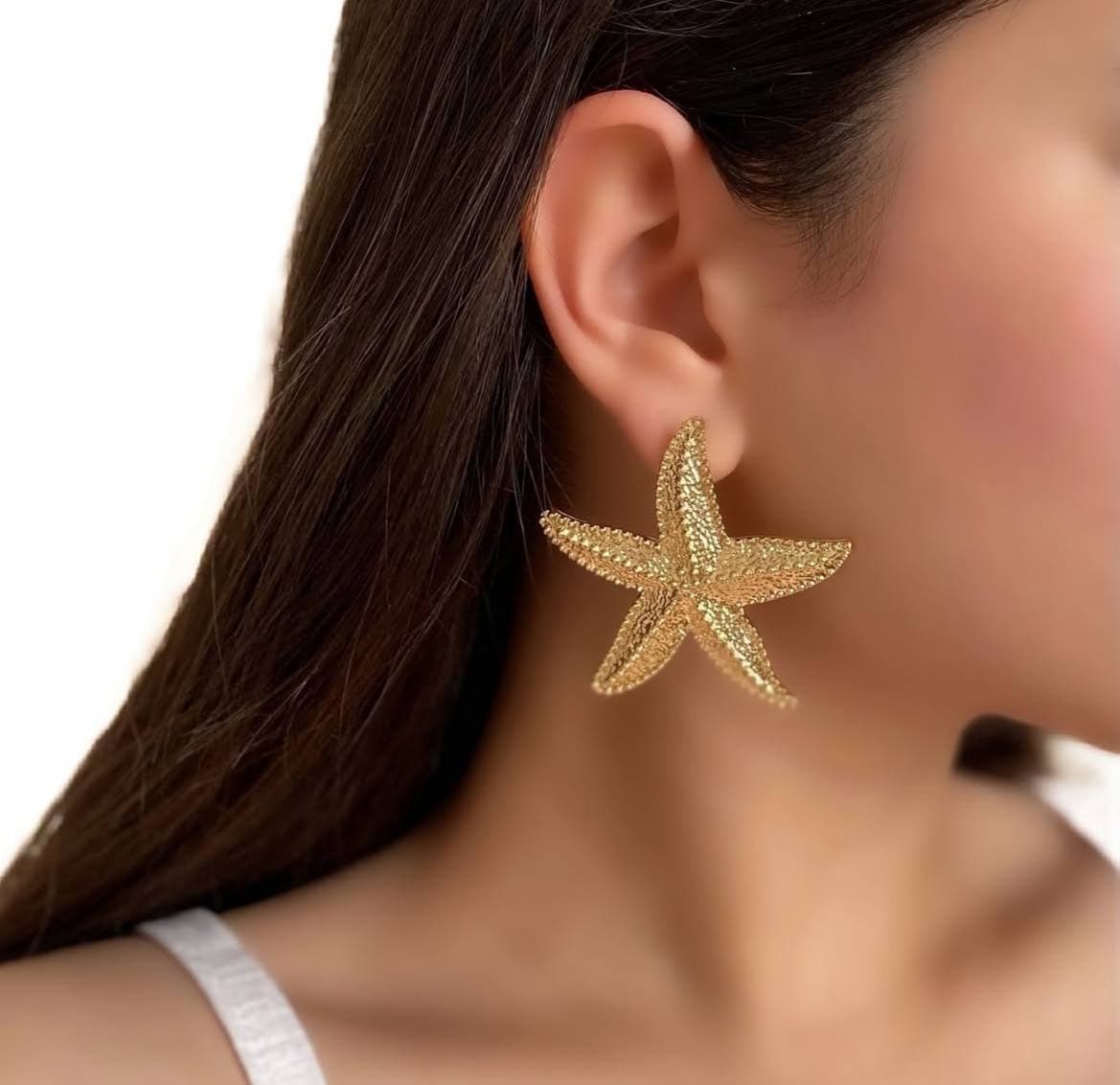 گوشواره آبکاری طلا ستاره دریایی