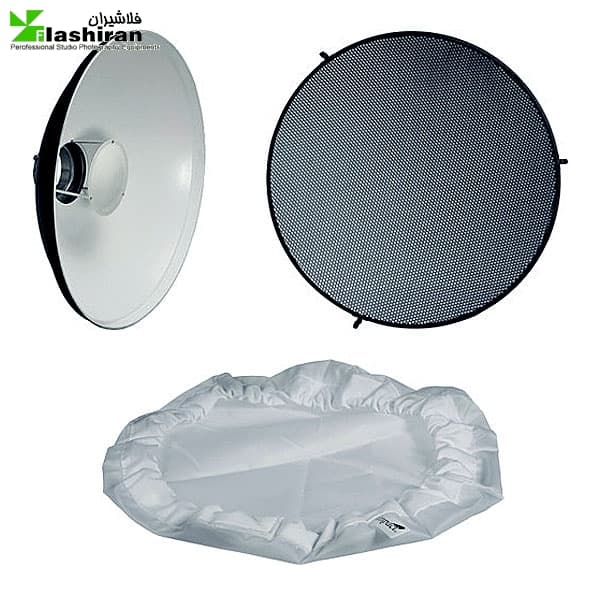 بیوتی دیش همراه گرید و پخش کننده ی نور داخل سفید (۴۲cm)