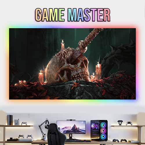 تابلو شاسی طرح جمجمه و کاتانا