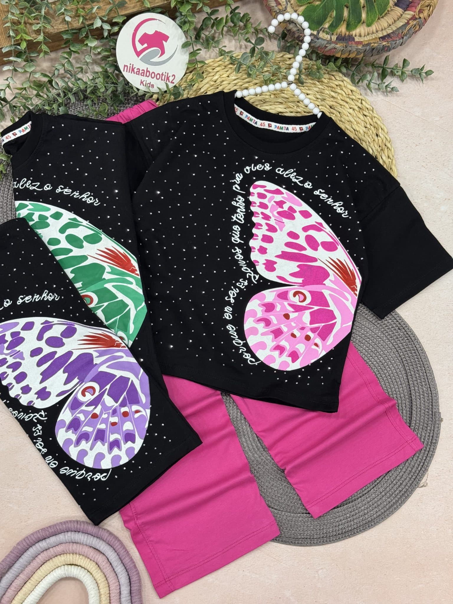 تیشرت شلوار پروانه نگینی