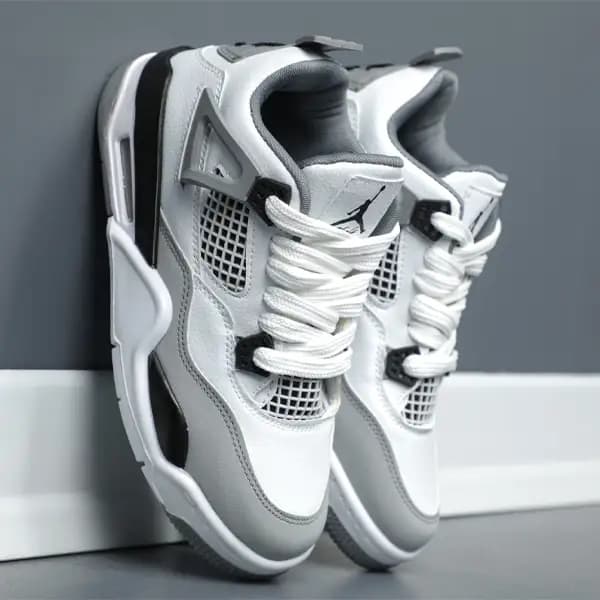 کتونی نایک ایر جردن 4 سفید طوسی کد 28