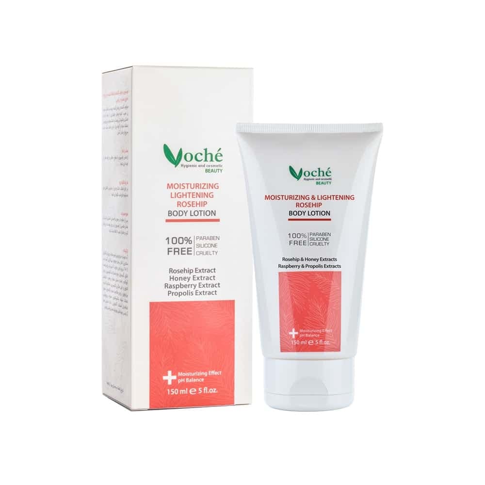 لوسیون مرطوب‌کننده و روشن‌کننده بدن حاوی عصاره رزهیپ وچه