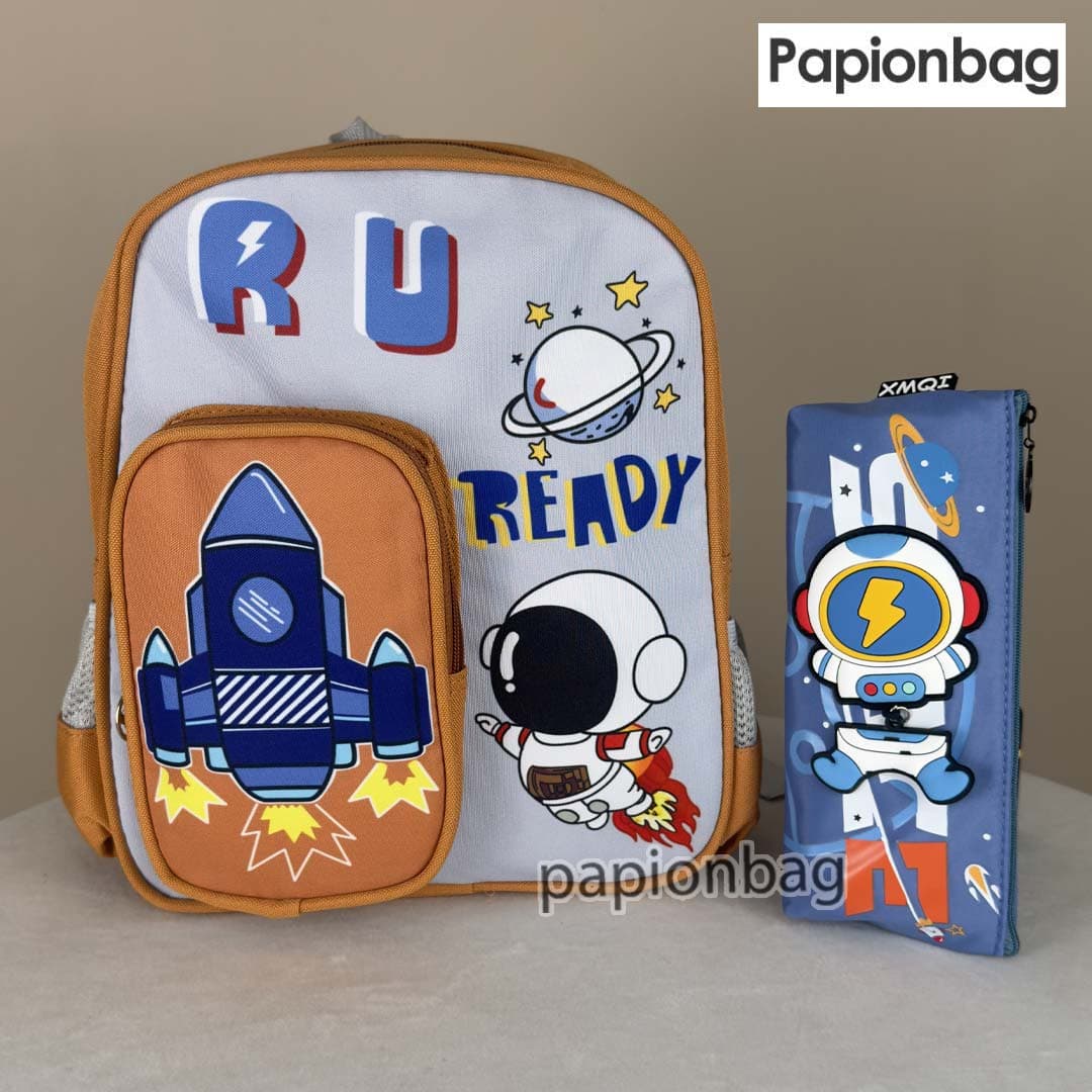 ست کیف و جامدادی پیش دبستانی فضانورد نارنجی