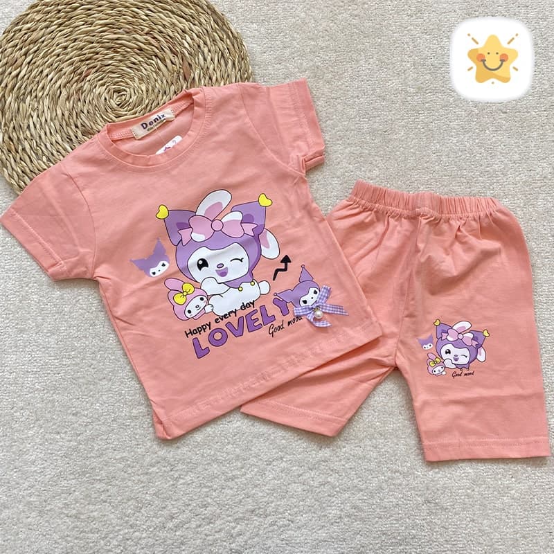 تیشرت شلوارک دخترانه کرومی برند DENIZ مناسب 1 تا 4 سال