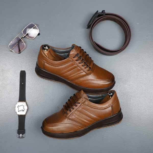 کفش مردانه چرم سهند عسلی PA