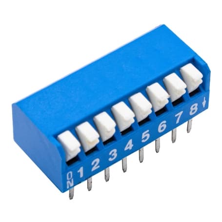 دیپ سوئیچ 8 تایی پیانویی تایوانی آبی DSR-08