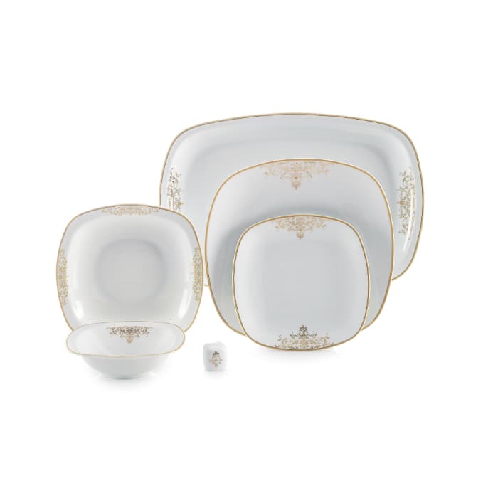 سرویس چینی زرین 6 نفره غذاخوری مونت کارلو طلایی (27 پارچه)