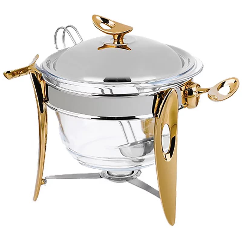 سوفله سوپ خوری بزرگ تک استیل مدل لوپ (دسته طلایی)