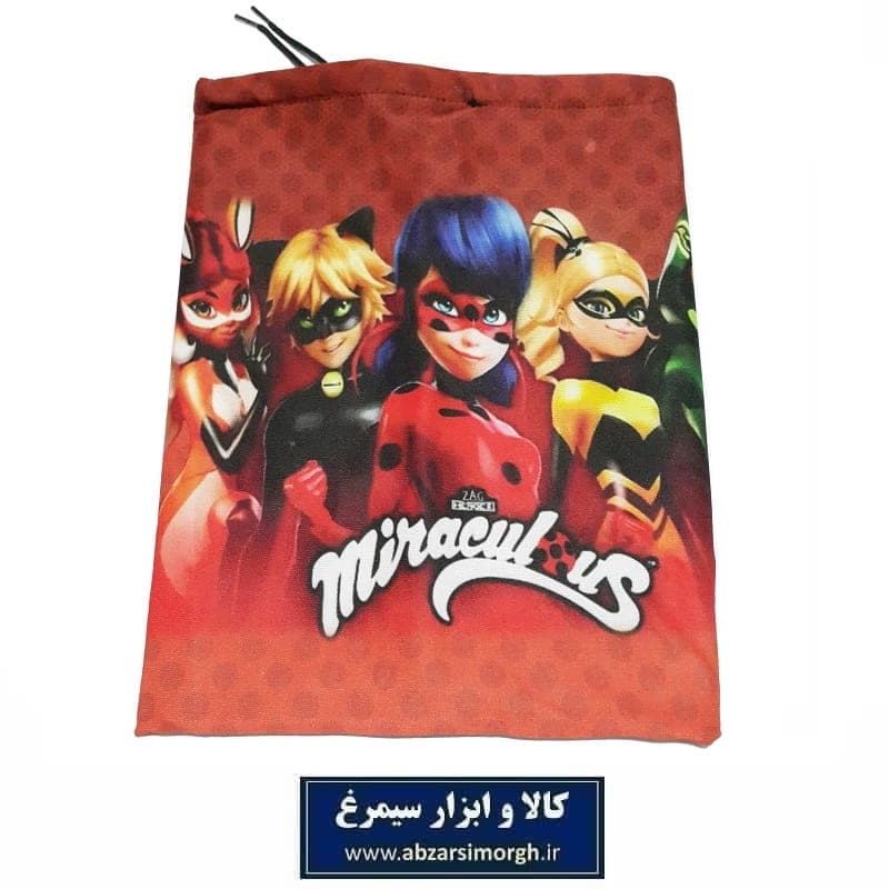 کلاه اسکارف بچه گانه و دخترانه کارتونی دختر کفشدوزکی و گربه سیاه CKL-017