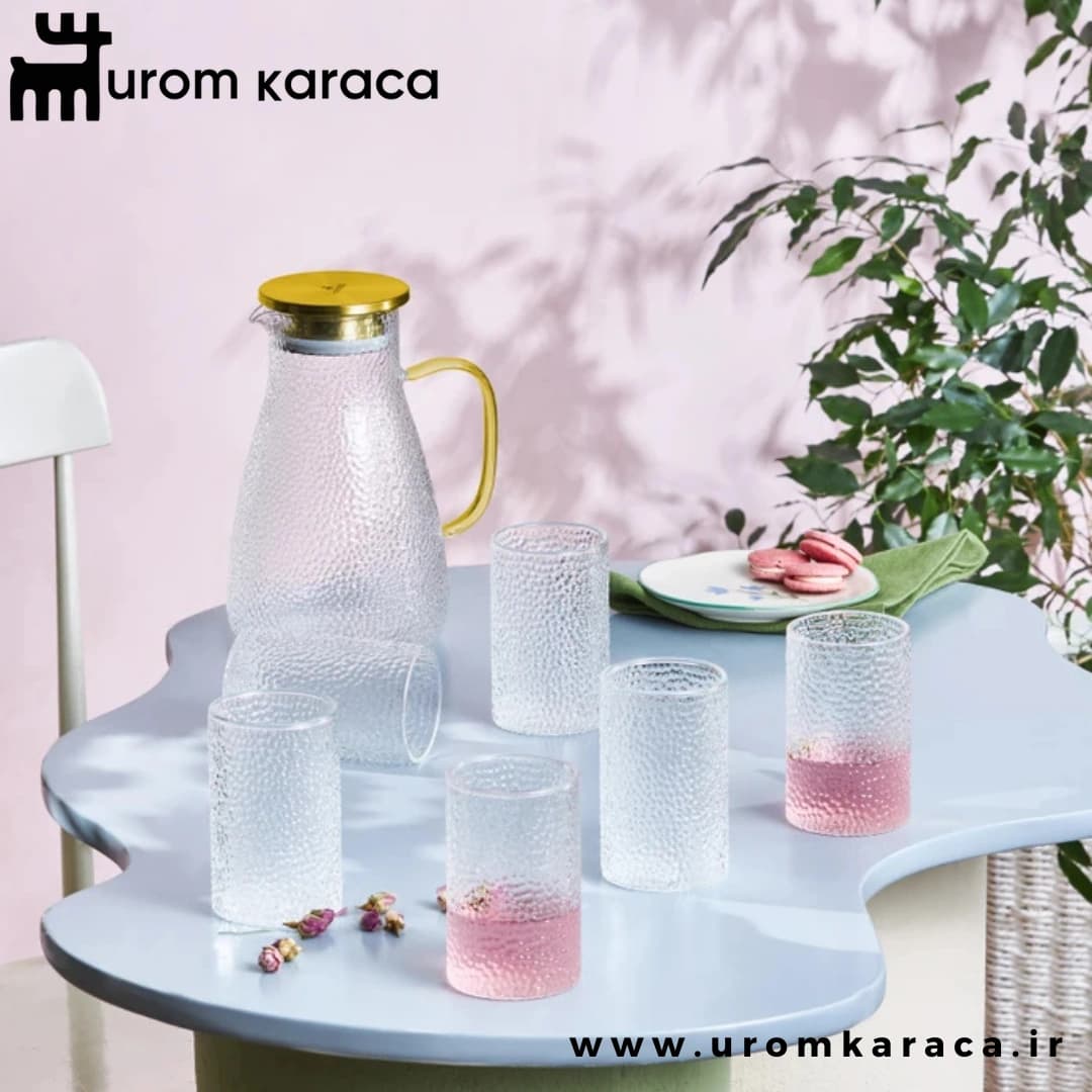 ست لیوان و پارچ ۷ پارچه کاراجا Como طلایی