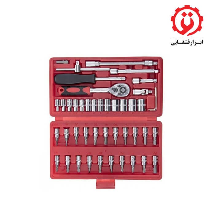 جعبه بکس 46 پارچه بکس و پیچ گوشتی درایو 1/4 ساتاگود