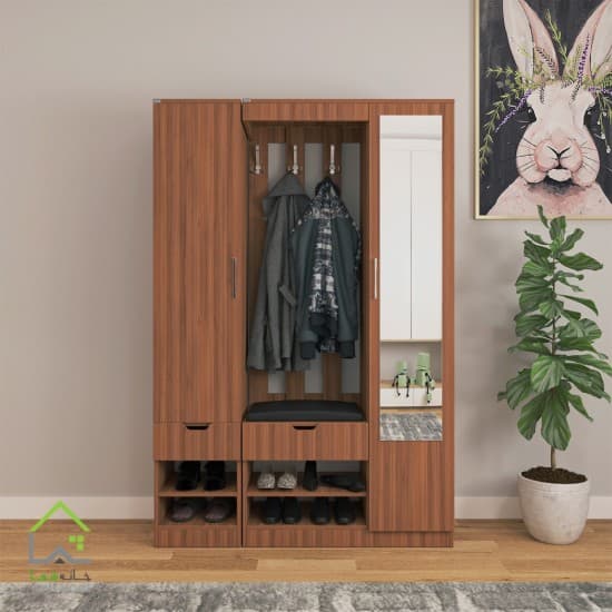 جاکفشی دو درب کمدی آینه دار