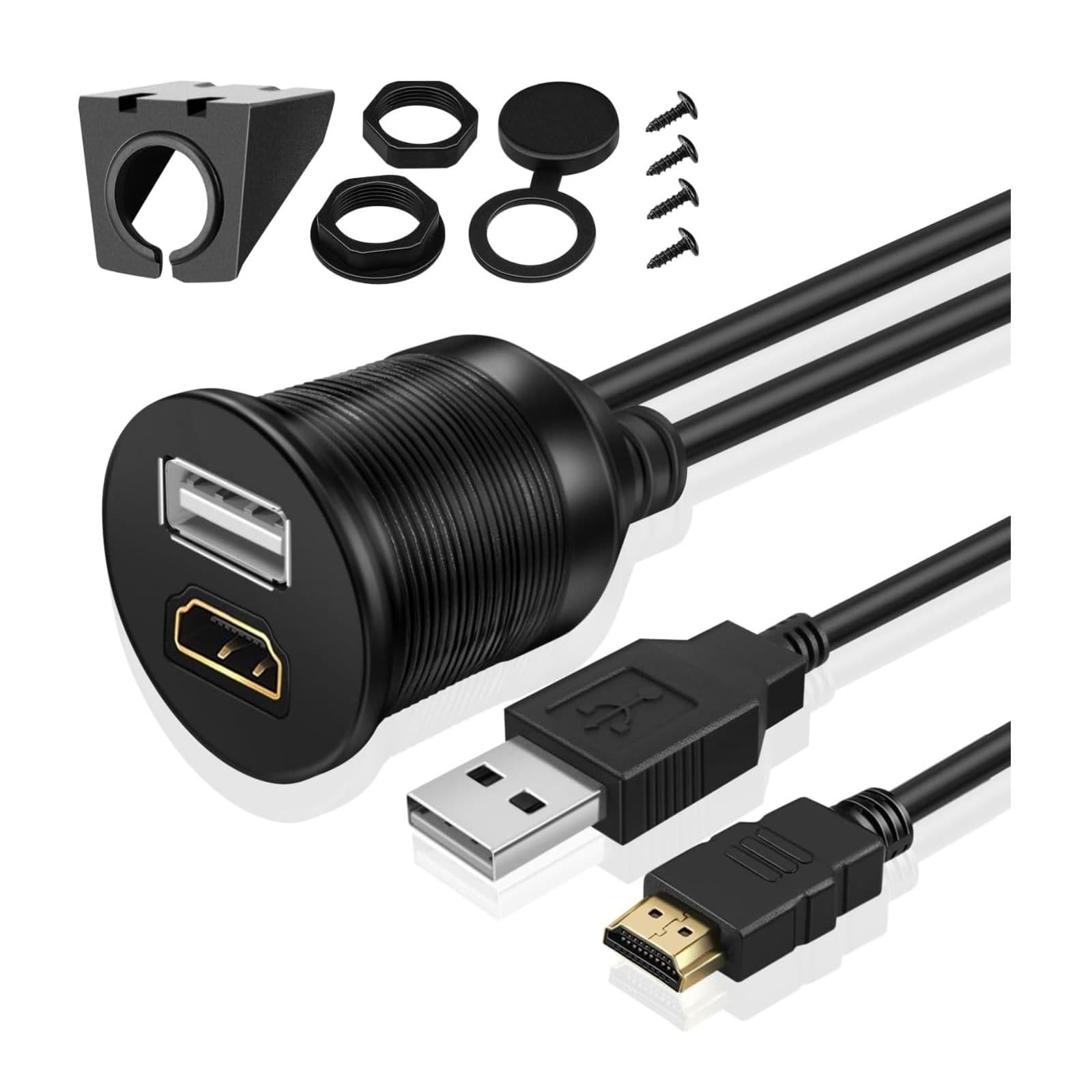کابل پنلی HDMI + USB با قاب نصب مخصوص خودرو 50cm