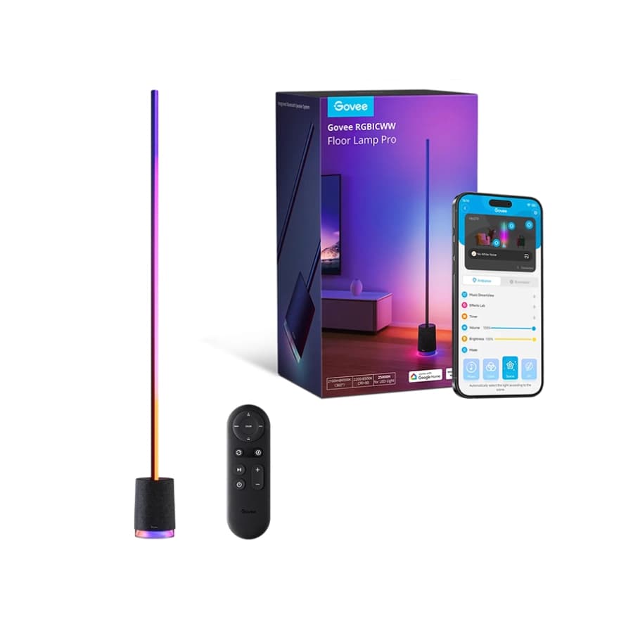 چراغ هوشمند اسپیکر دار گووی Govee Lyra RGBICWW Corner Floor Lamp Pro H6079