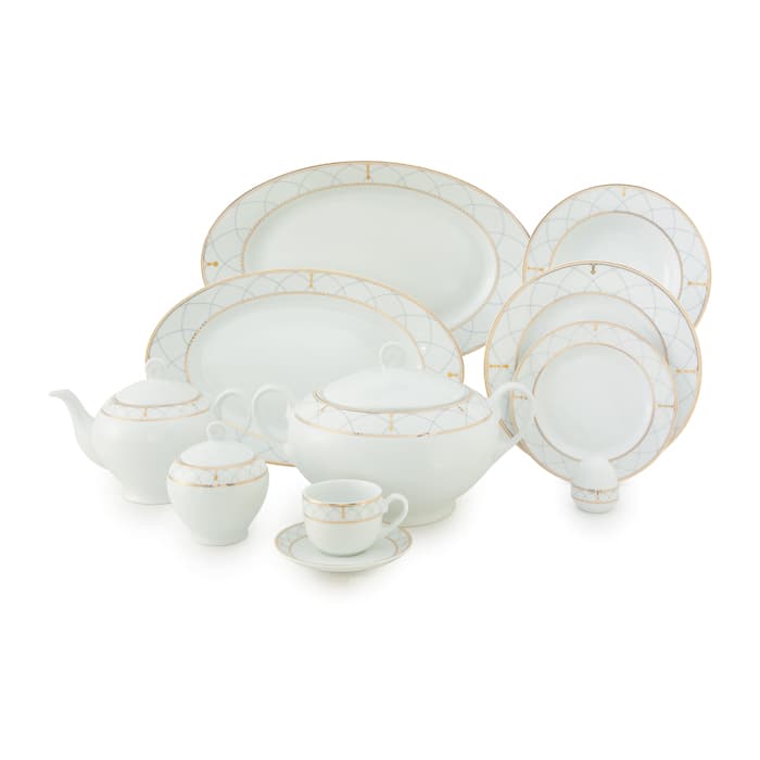 سرویس چینی زرین 12 نفره کامل رومانا (102 پارچه)