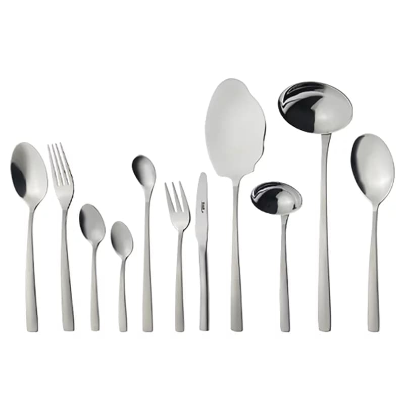 سرویس قاشق و چنگال 18 نفره ناب استیل طرح فلورانس مات (86 پارچه)