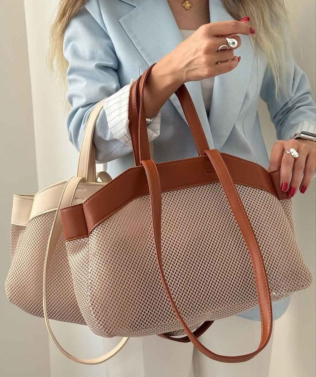 کیف دو تیکه حصیری 6000