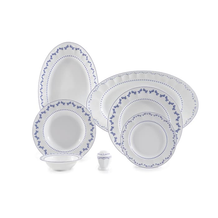 سرویس چینی زرین 6 نفره غذاخوری فرانسیس سرمه ای (29 پارچه)